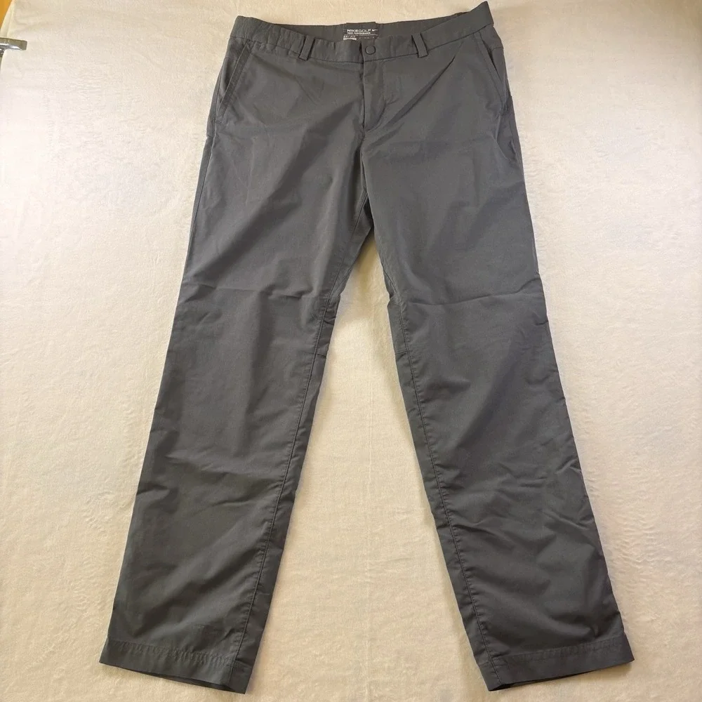 Nike Mens Golf Dri-Fit Pants 34x32 Dark Gray Athletic Tapered Performance Tour